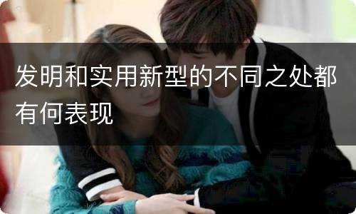 发明和实用新型的不同之处都有何表现