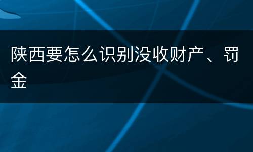 陕西要怎么识别没收财产、罚金