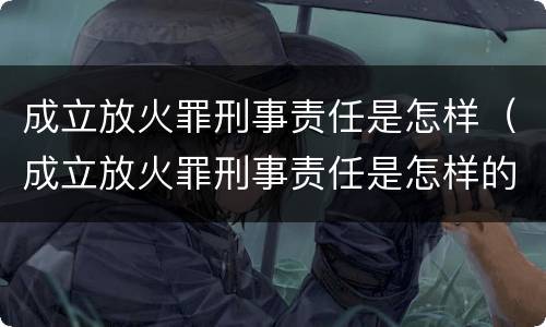 成立放火罪刑事责任是怎样（成立放火罪刑事责任是怎样的）
