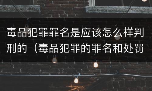 毒品犯罪罪名是应该怎么样判刑的（毒品犯罪的罪名和处罚）