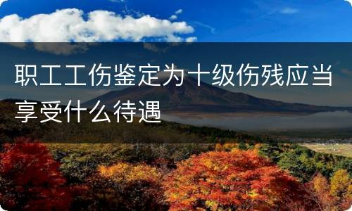 职工工伤鉴定为十级伤残应当享受什么待遇