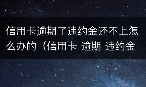 信用卡逾期了违约金还不上怎么办的（信用卡 逾期 违约金）