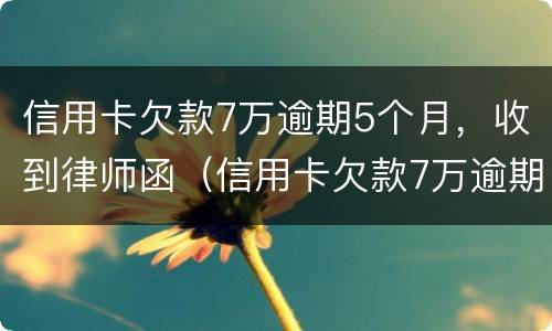 信用卡欠款7万逾期5个月，收到律师函（信用卡欠款7万逾期5个月,收到律师函怎么处理）