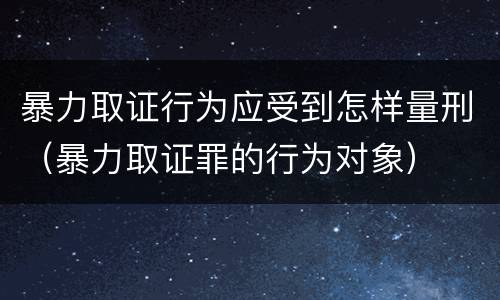 暴力取证行为应受到怎样量刑（暴力取证罪的行为对象）