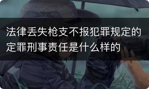 法律丢失枪支不报犯罪规定的定罪刑事责任是什么样的 法律丢失枪支不报犯罪规定的定罪刑事责任是什么样的