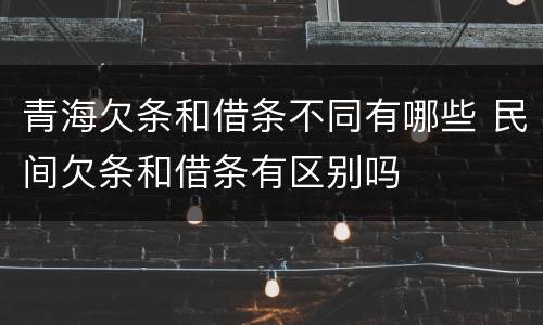 青海欠条和借条不同有哪些 民间欠条和借条有区别吗