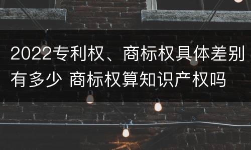 2022专利权、商标权具体差别有多少 商标权算知识产权吗