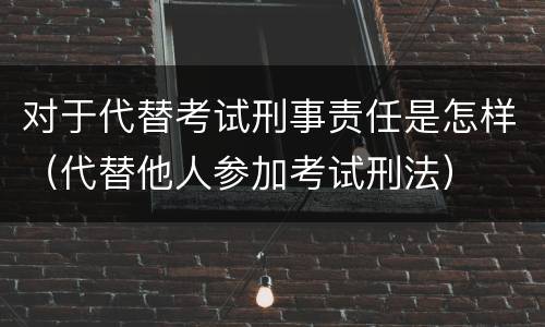对于代替考试刑事责任是怎样（代替他人参加考试刑法）
