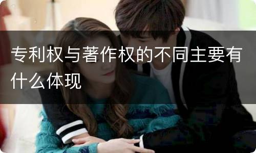 专利权与著作权的不同主要有什么体现
