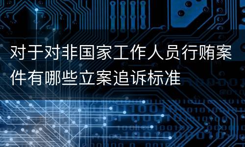 对于对非国家工作人员行贿案件有哪些立案追诉标准