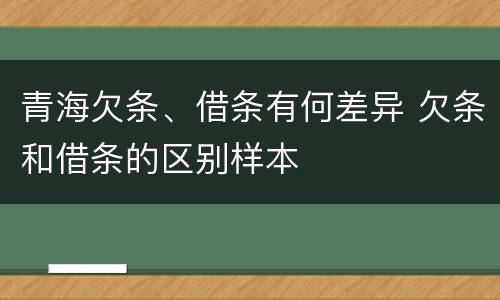 青海欠条、借条有何差异 欠条和借条的区别样本