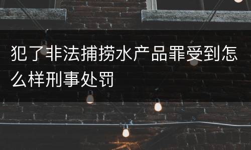 犯了非法捕捞水产品罪受到怎么样刑事处罚