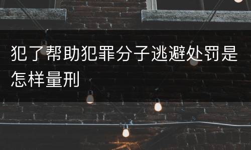 犯了帮助犯罪分子逃避处罚是怎样量刑