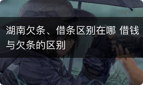 湖南欠条、借条区别在哪 借钱与欠条的区别