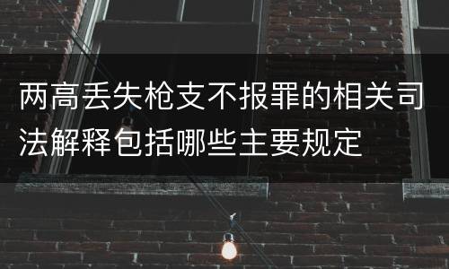两高丢失枪支不报罪的相关司法解释包括哪些主要规定