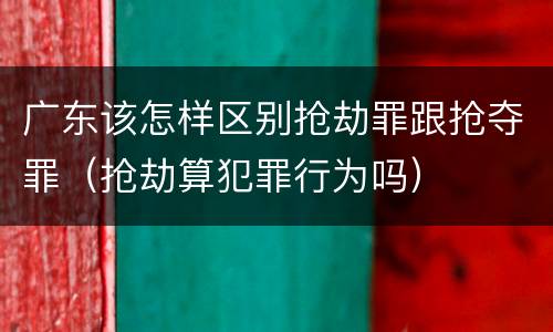 广东该怎样区别抢劫罪跟抢夺罪(抢劫算犯罪行为吗) 广东该怎样区别抢劫罪跟抢夺罪(抢劫算犯罪行为吗)