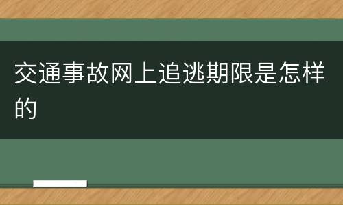 交通事故网上追逃期限是怎样的