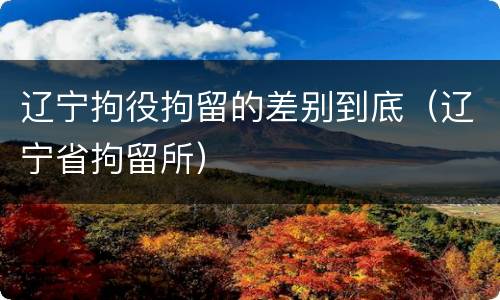 辽宁拘役拘留的差别到底（辽宁省拘留所）