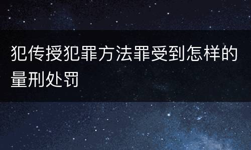 犯传授犯罪方法罪受到怎样的量刑处罚