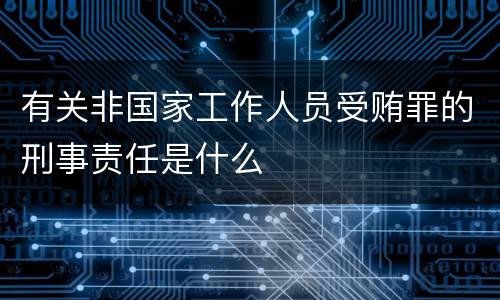 有关非国家工作人员受贿罪的刑事责任是什么