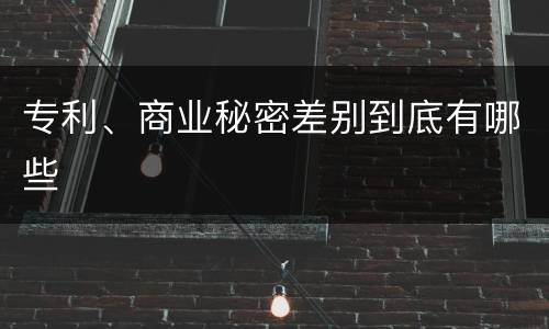 专利、商业秘密差别到底有哪些