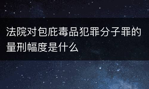 法院对包庇毒品犯罪分子罪的量刑幅度是什么