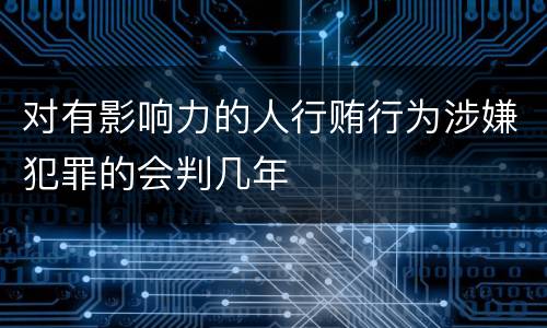 对有影响力的人行贿行为涉嫌犯罪的会判几年