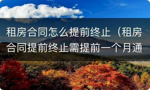 租房合同怎么提前终止(租房合同提前终止需提前一个月通知)