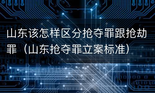 山东该怎样区分抢夺罪跟抢劫罪（山东抢夺罪立案标准）
