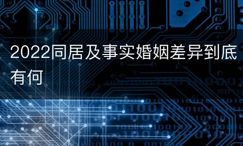 2022同居及事实婚姻差异到底有何
