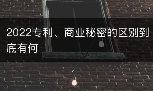 2022专利、商业秘密的区别到底有何