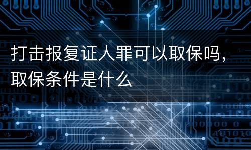 打击报复证人罪可以取保吗，取保条件是什么