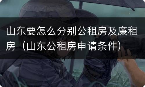山东要怎么分别公租房及廉租房（山东公租房申请条件）