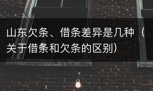 山东欠条、借条差异是几种（关于借条和欠条的区别）