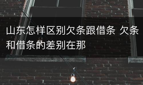 山东怎样区别欠条跟借条 欠条和借条的差别在那