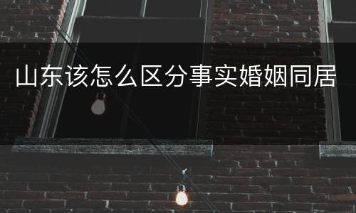 山东该怎么区分事实婚姻同居