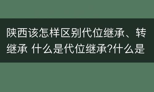 陕西该怎样区别代位继承、转继承 什么是代位继承?什么是转继承?