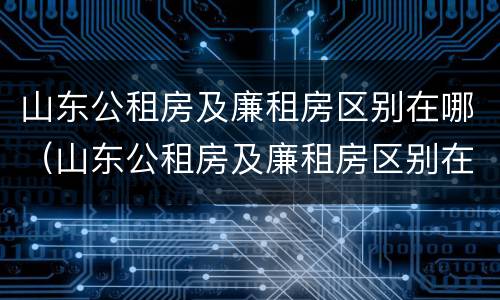 山东公租房及廉租房区别在哪（山东公租房及廉租房区别在哪儿）