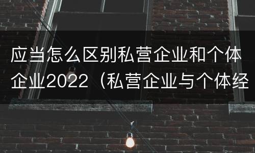 应当怎么区别私营企业和个体企业2022（私营企业与个体经营企业的区别）