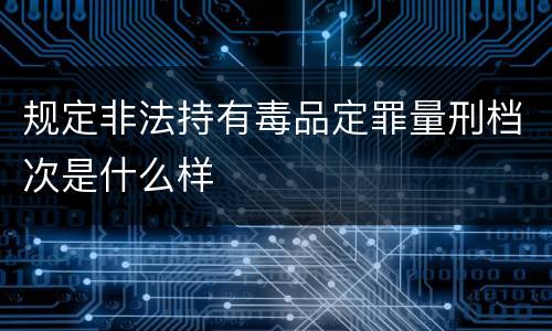规定非法持有毒品定罪量刑档次是什么样