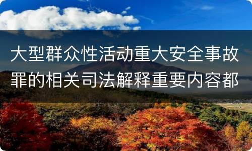 大型群众性活动重大安全事故罪的相关司法解释重要内容都有哪些