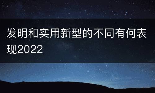 发明和实用新型的不同有何表现2022