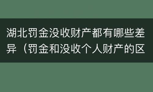 湖北罚金没收财产都有哪些差异（罚金和没收个人财产的区别）