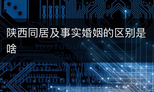 陕西同居及事实婚姻的区别是啥