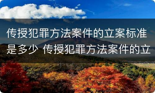 传授犯罪方法案件的立案标准是多少 传授犯罪方法案件的立案标准是多少天