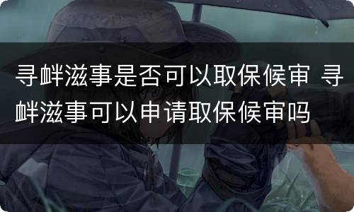 寻衅滋事是否可以取保候审 寻衅滋事可以申请取保候审吗