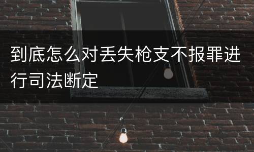 到底怎么对丢失枪支不报罪进行司法断定