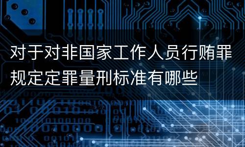对于对非国家工作人员行贿罪规定定罪量刑标准有哪些