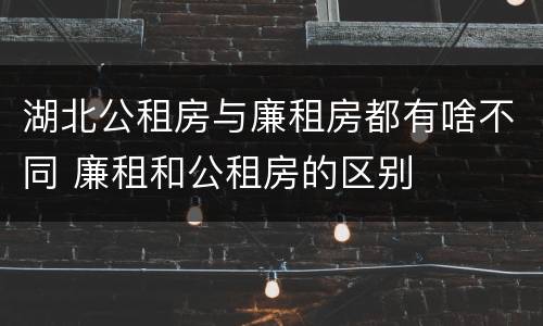 湖北公租房与廉租房都有啥不同 廉租和公租房的区别