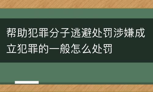 帮助犯罪分子逃避处罚涉嫌成立犯罪的一般怎么处罚